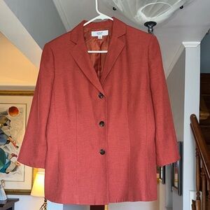🎤🎉 Le Suit Women's Burnt Orange Blazer Sz 12